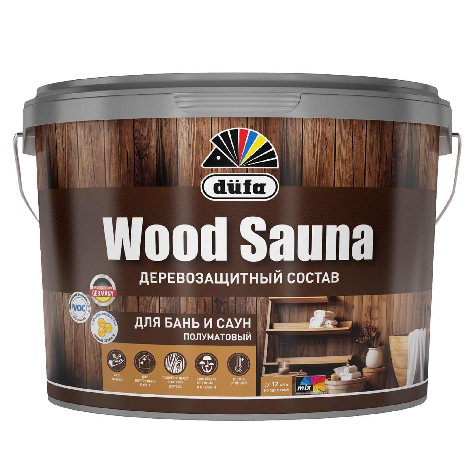 Деревозащитный состав для бань и саун düfa WOOD SAUNA