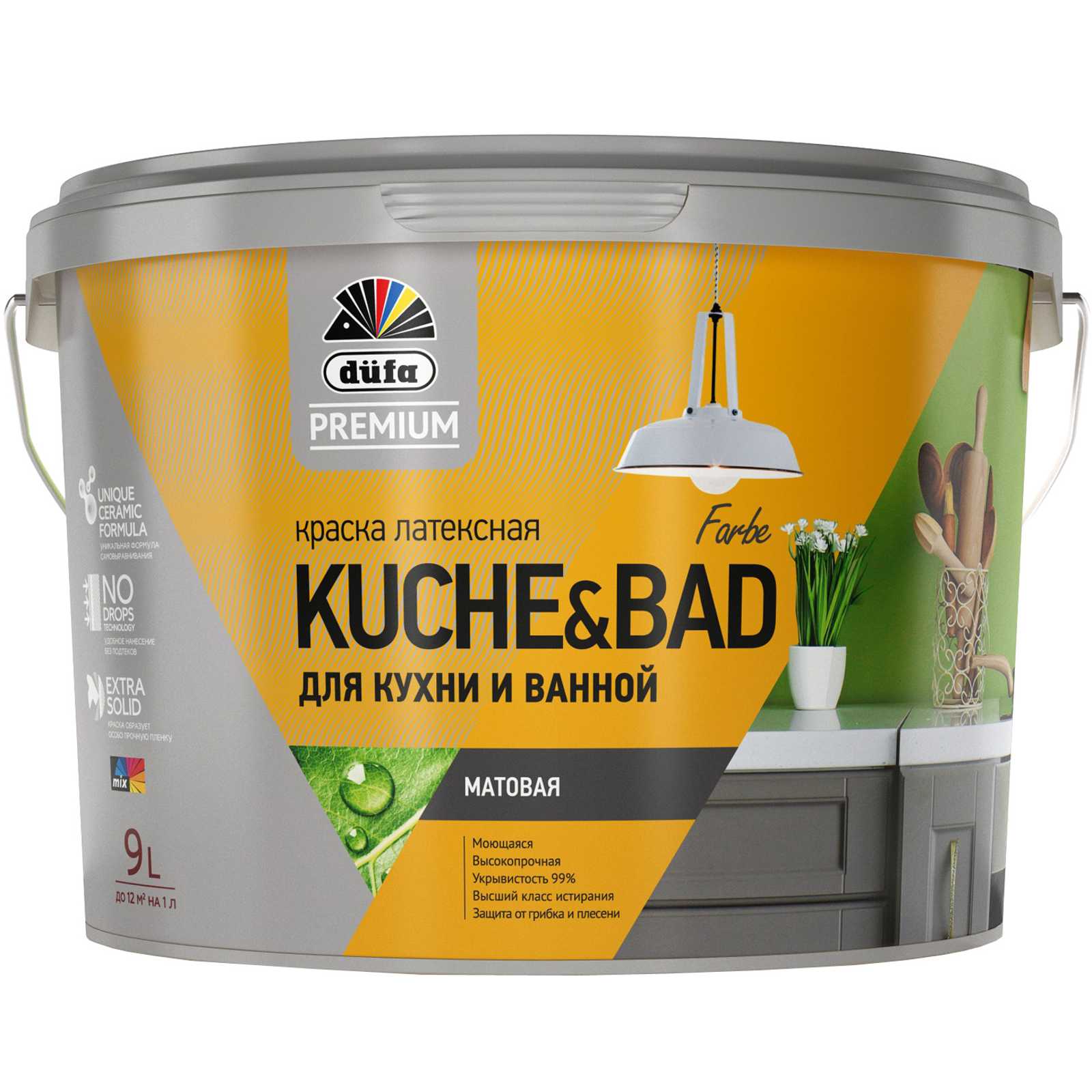 Интерьерная латексная краска для кухни и ванной düfa Premium KUCHE&BAD